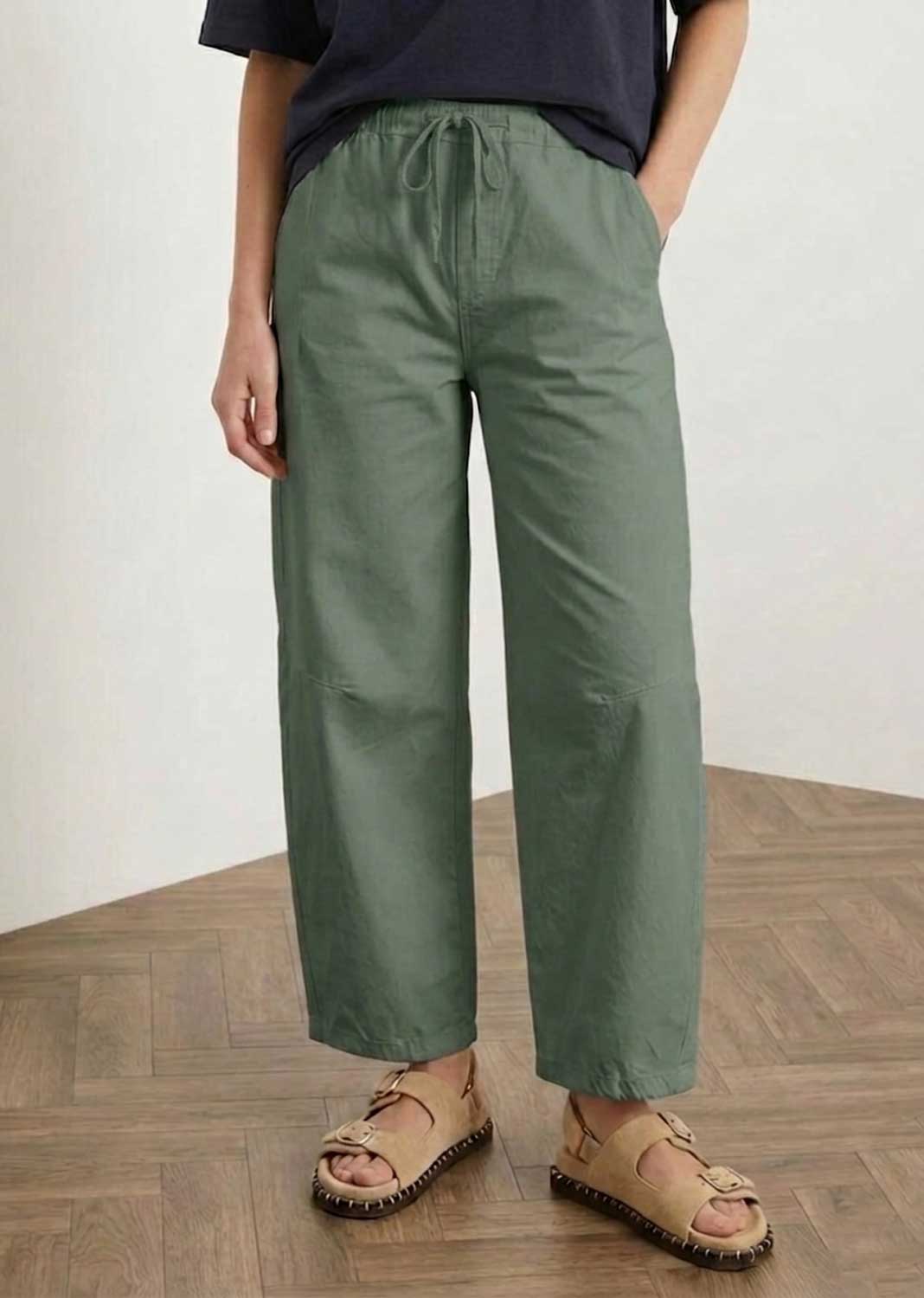 Nadine Sage Green Barrel Magic Pants