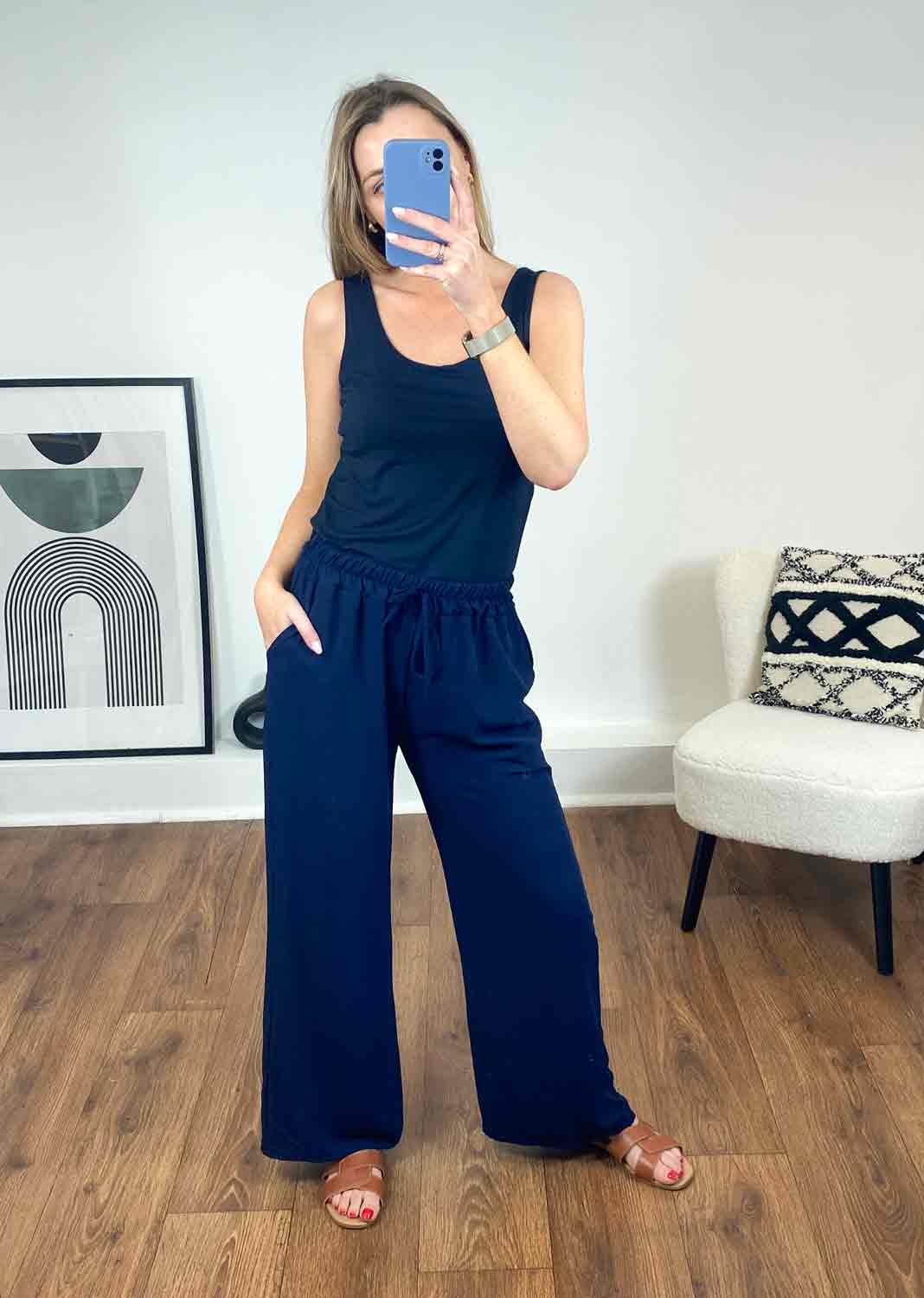 Naomi Vest Top Navy
