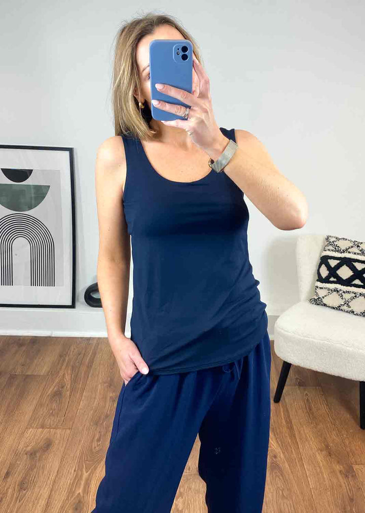 Naomi Vest Top Navy
