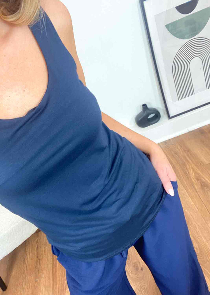 Naomi Vest Top Navy