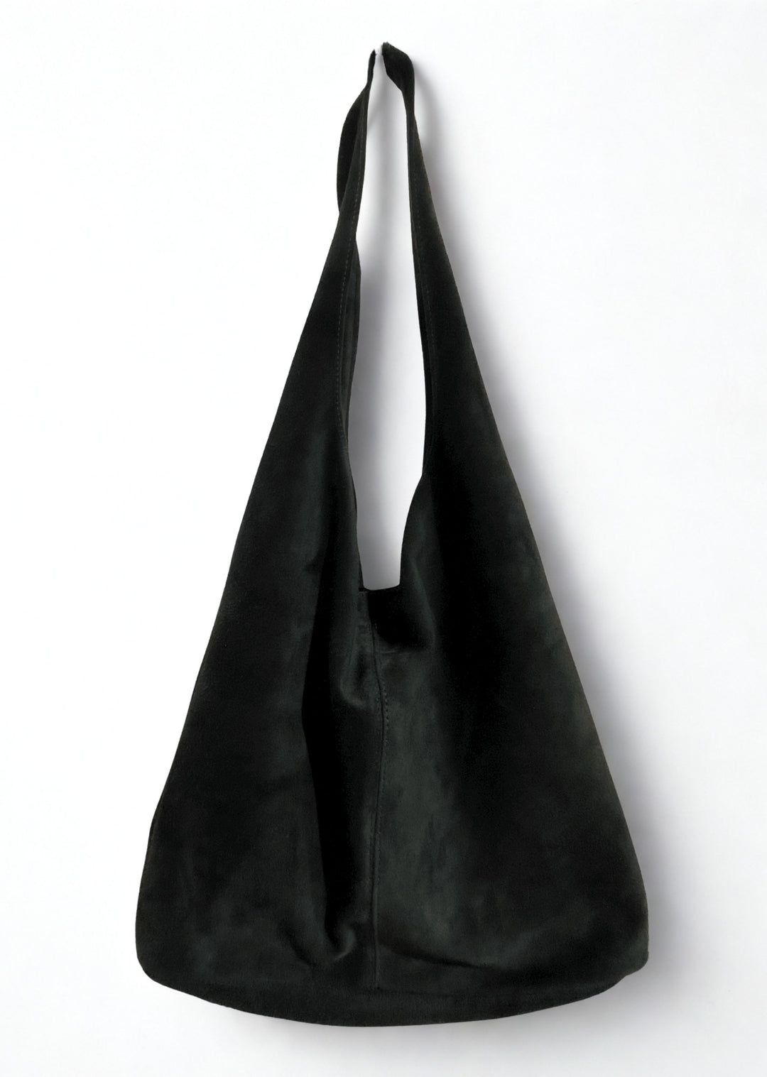 Suede Slouchy Tote Bag in Dark Khaki