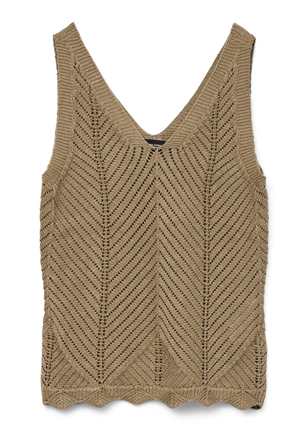 Nada Metallic Knit Vest Taupe