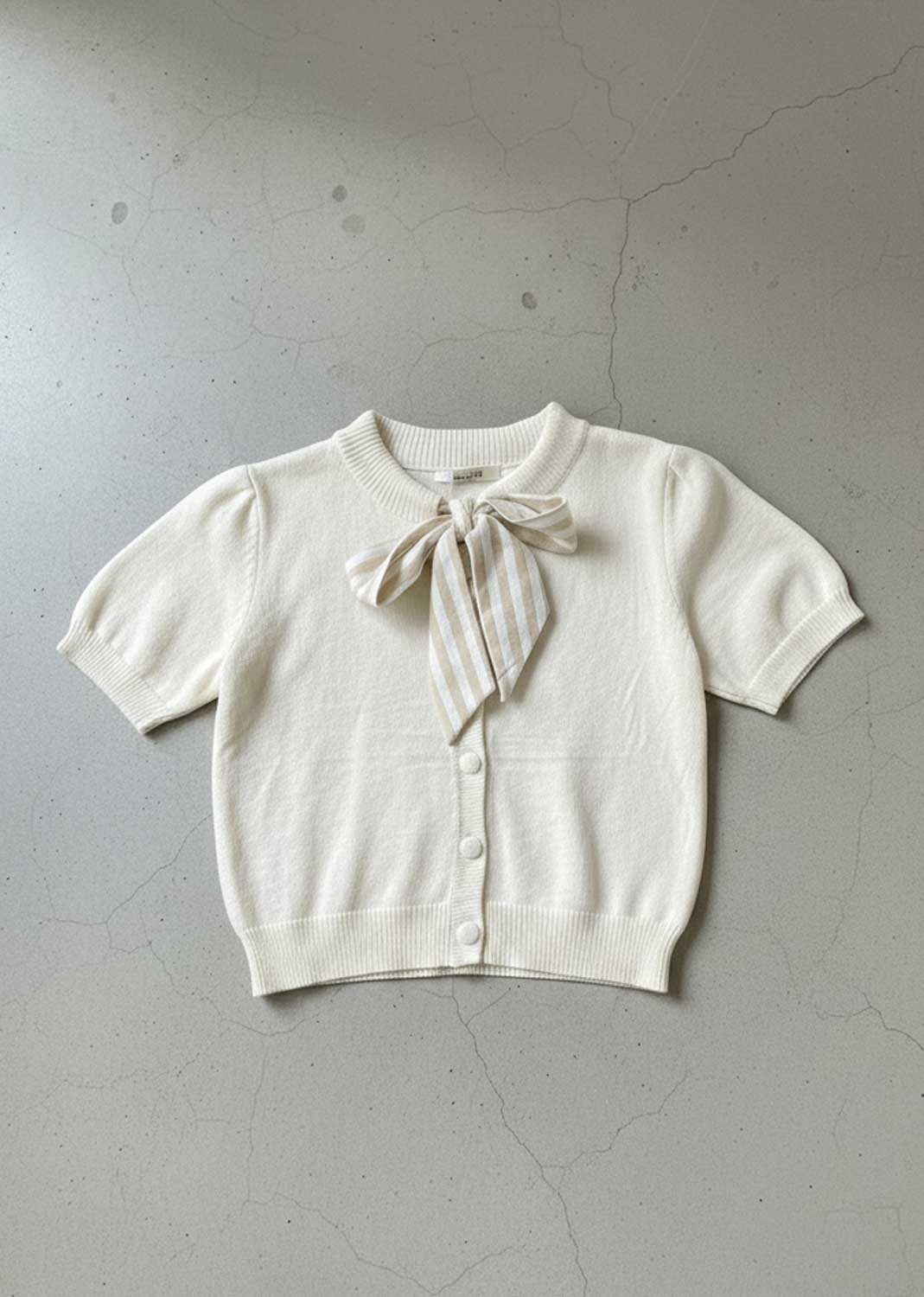 Ottilie Tie Neck Cardigan Cream