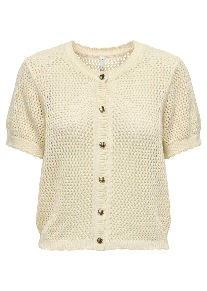 Cream Scallop  Knit Cardigan