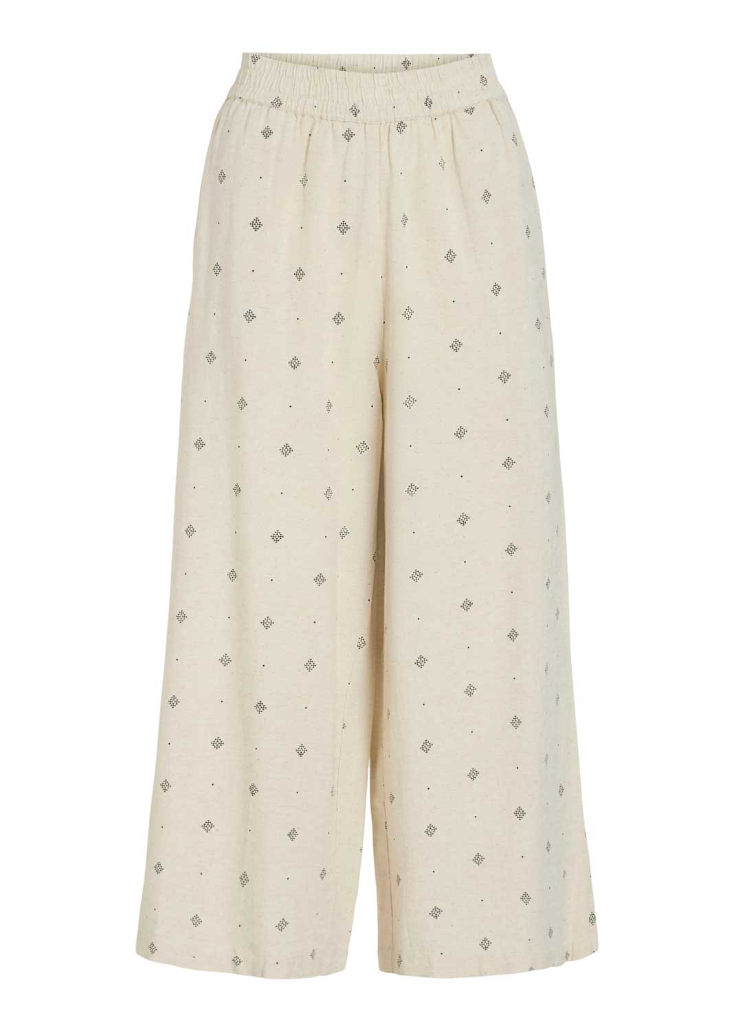 Priscilla Medallion Cropped Pants in Cream