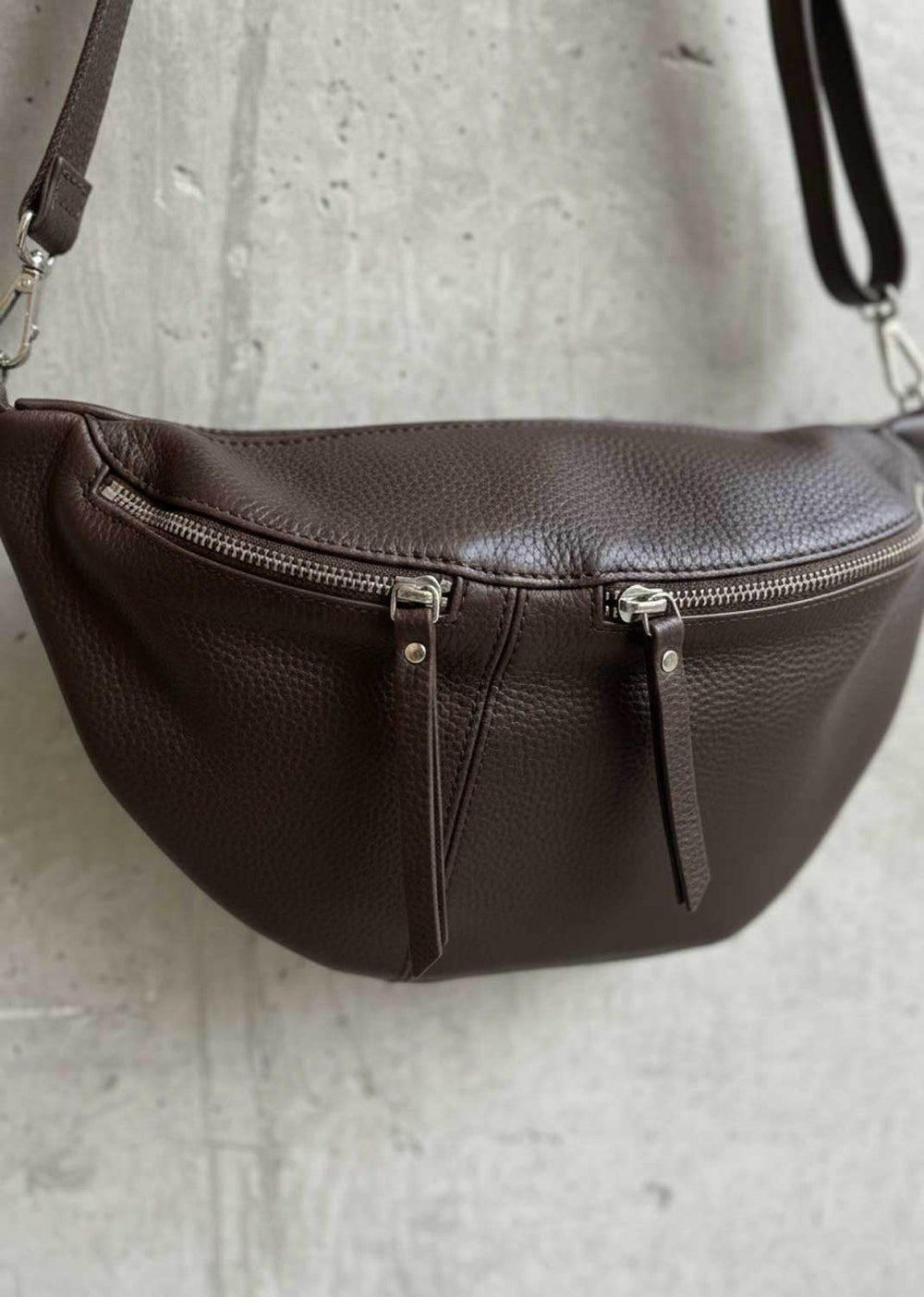 Leather Sling Bag Espresso Brown