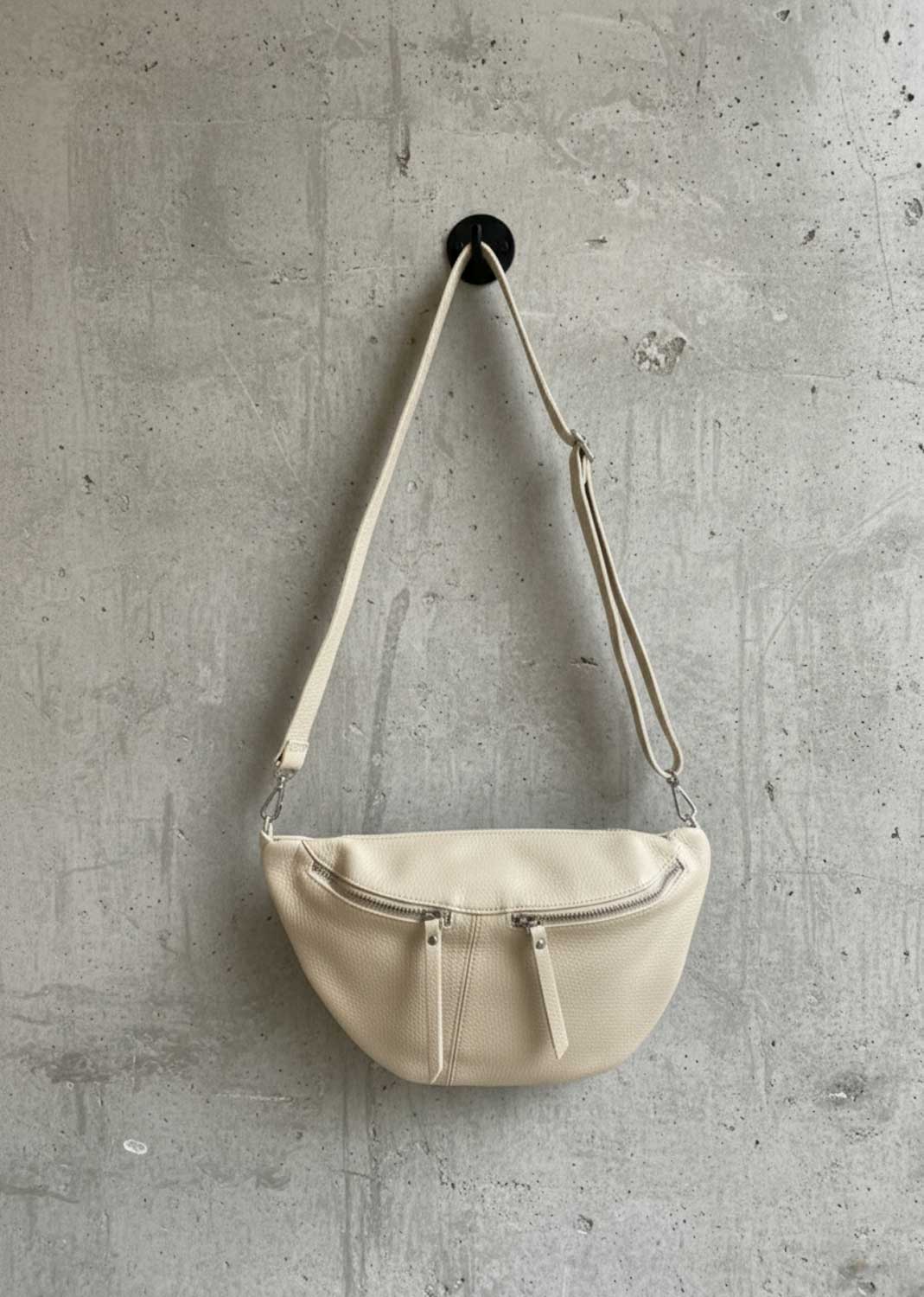 Ray Cream Leather Sling Bag