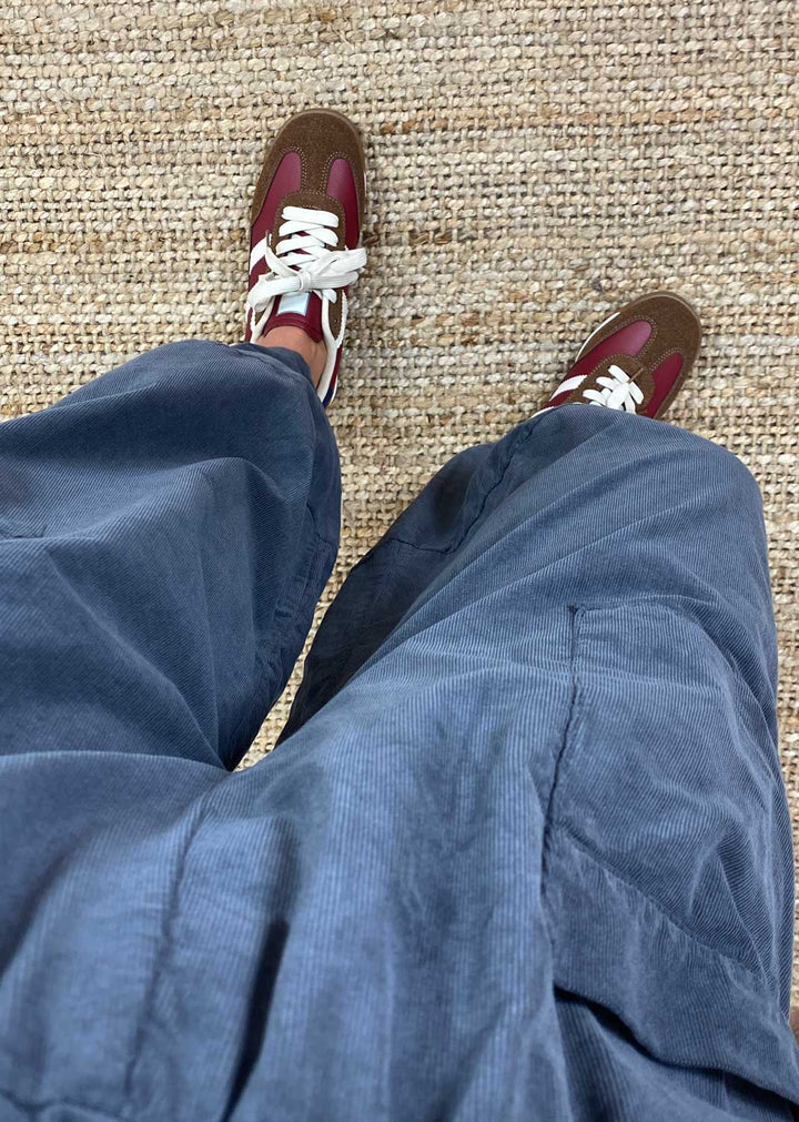 Remy Cord Barrel Pants Slate Grey