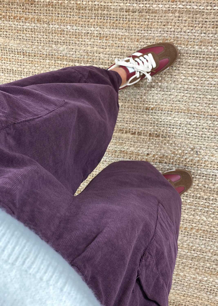 Remy Cord Barrel Pants Plum