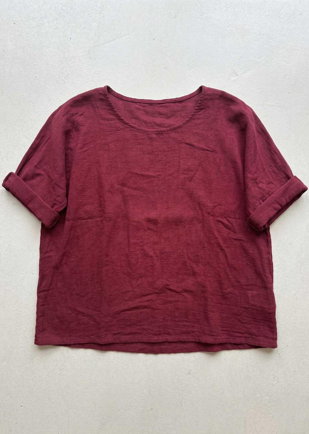 Rhea Burgundy Cotton Top