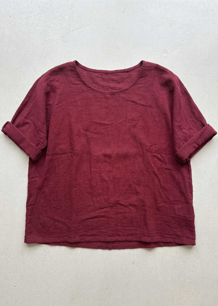 Rhea Burgundy Cotton Top