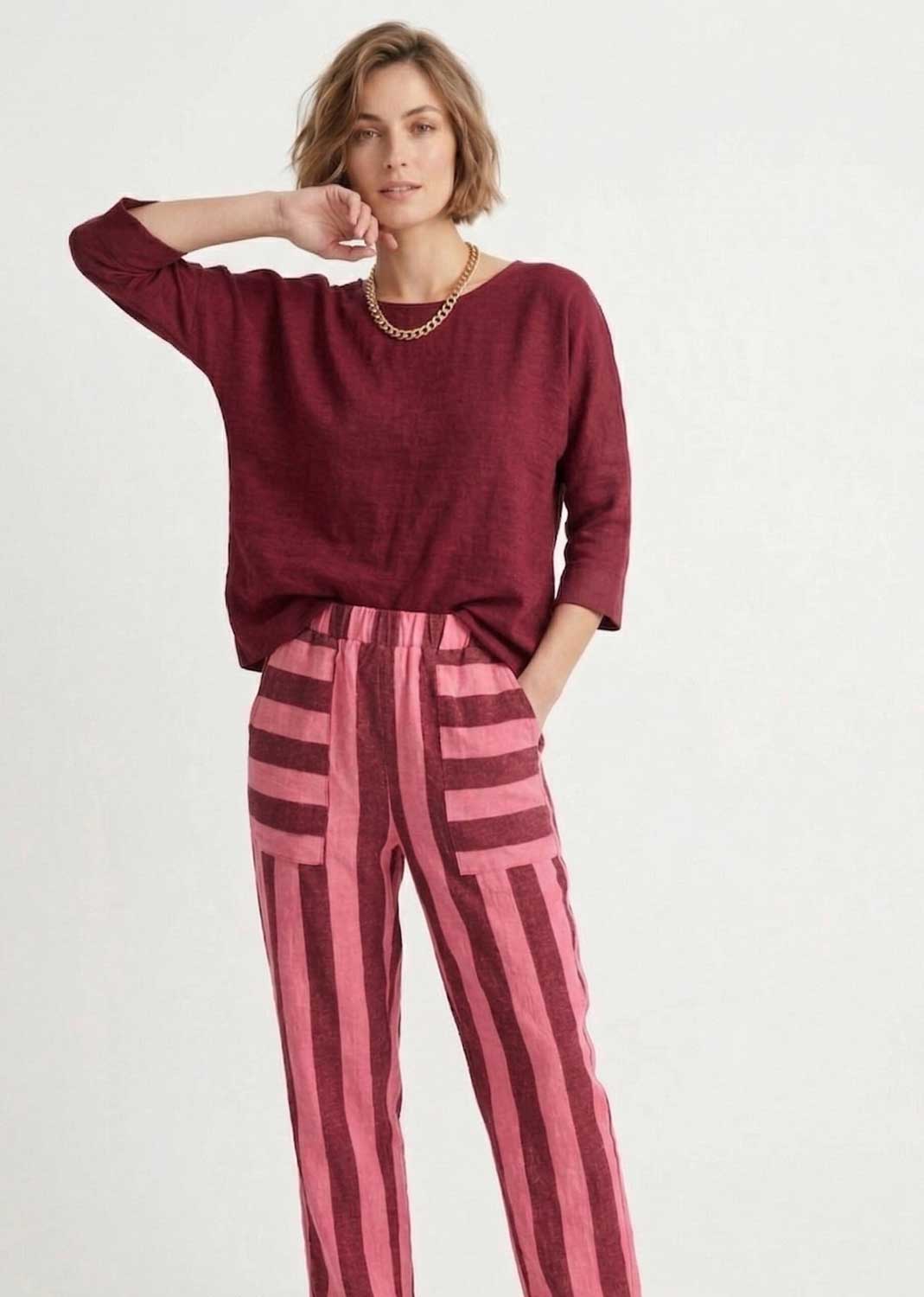 Rhea Burgundy Cotton Top