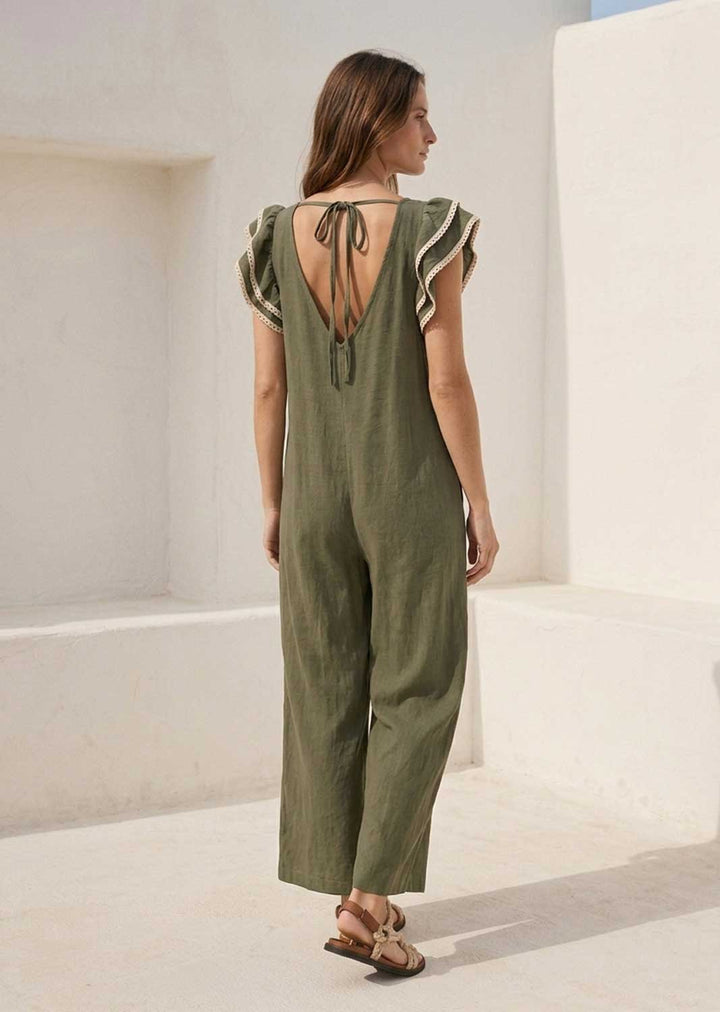 Paloma Sage Green Embroidered Jumpsuit