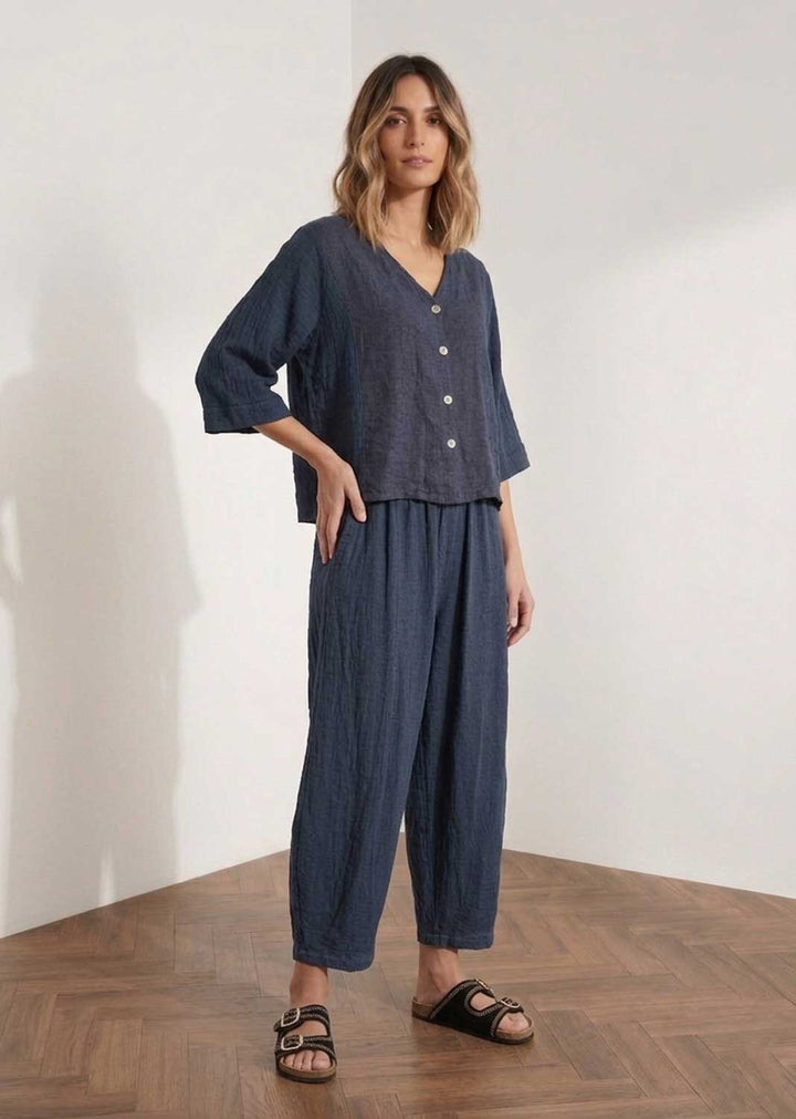 Sandy Navy Cheesecloth Jacket