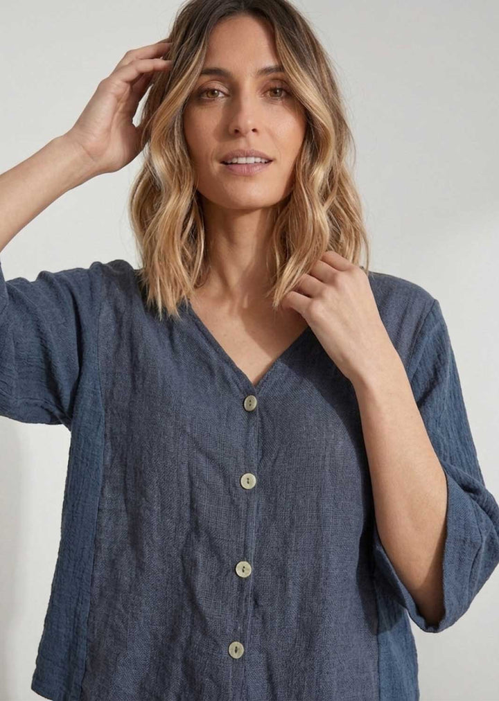 navy linen jacket 