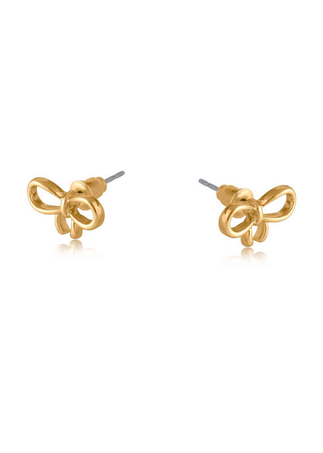 gold bow stud earrings