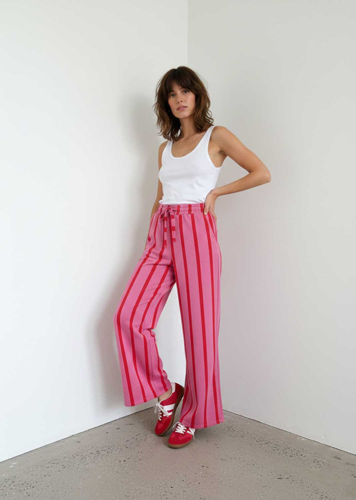 Saskia Pink and Red Stripe Jogger Pants