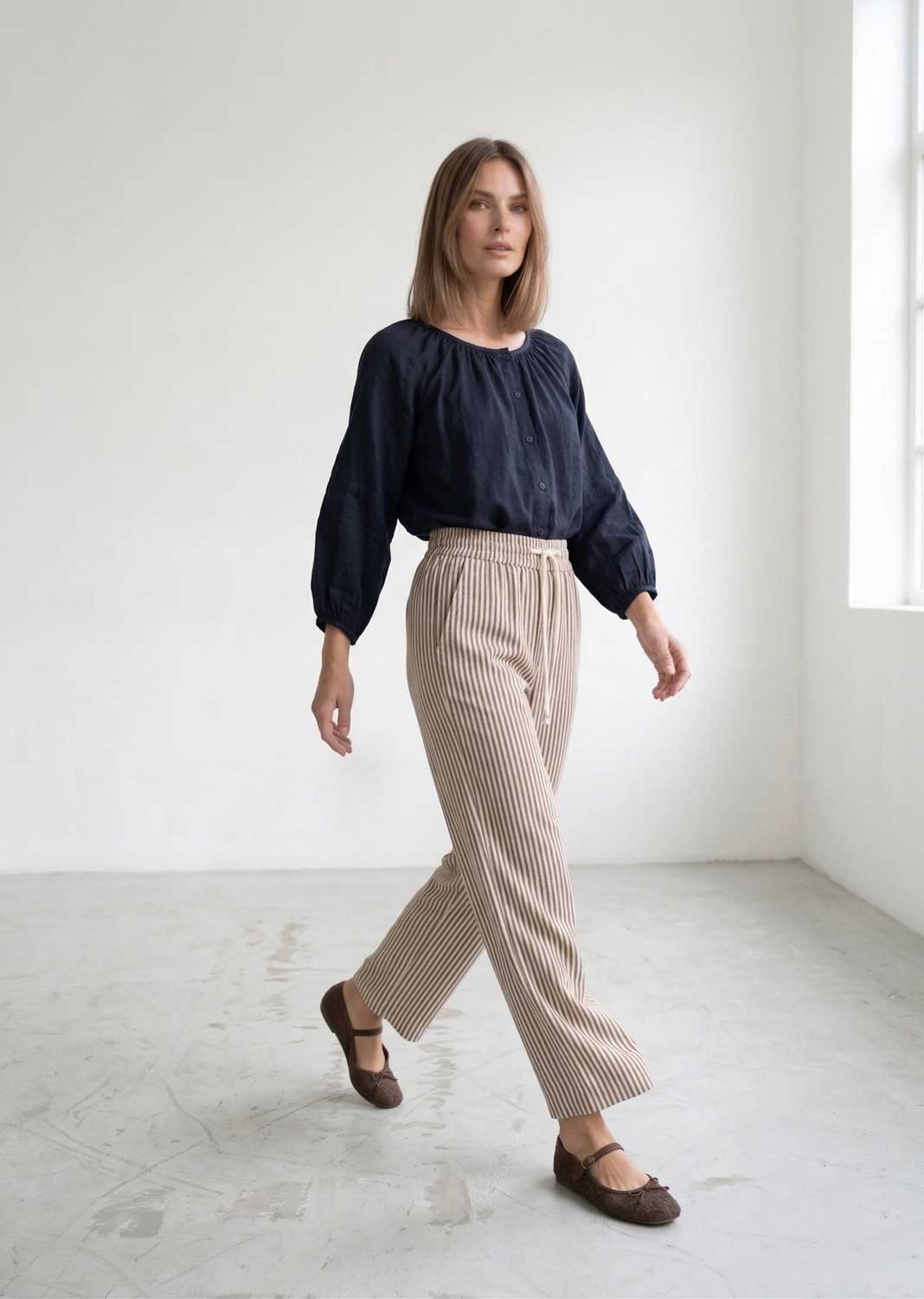 Scarlett Brown Stripe Pants