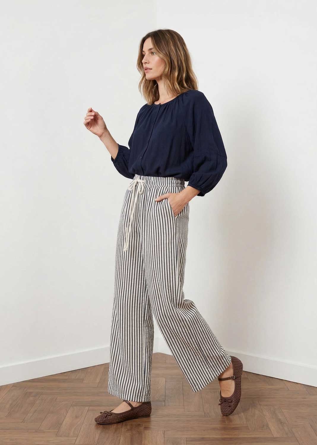 Scarlett Navy Stripe Pants