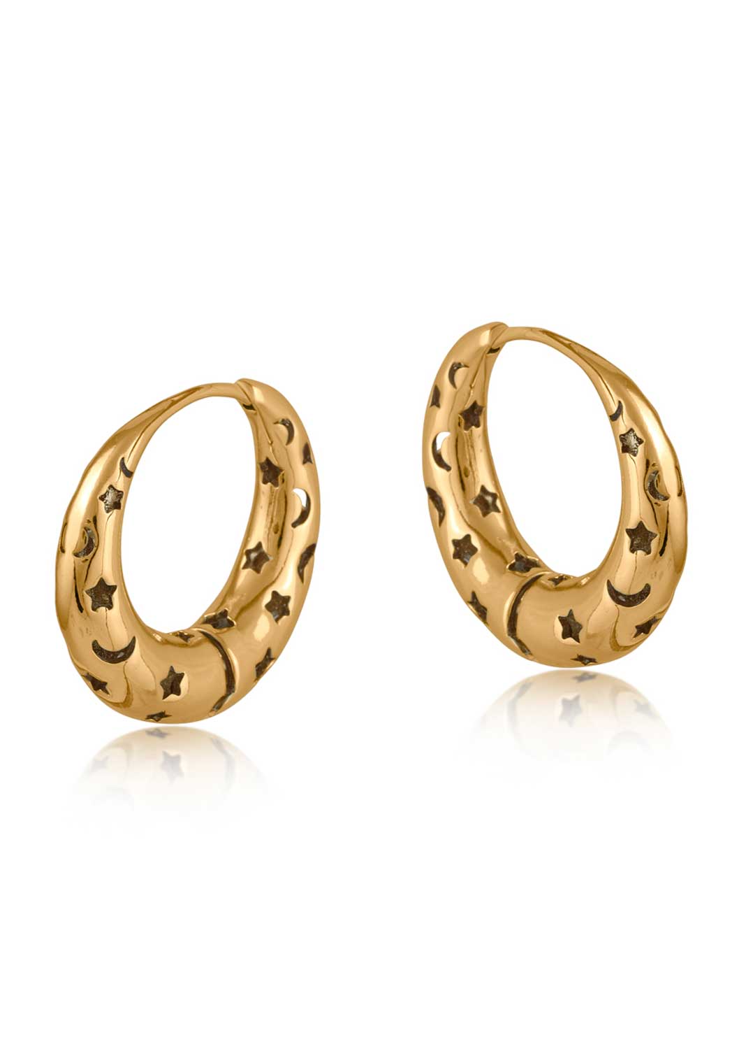 gold star hoop earring