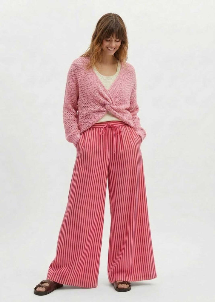 Siena Pink and Red Stripe Linen Pants