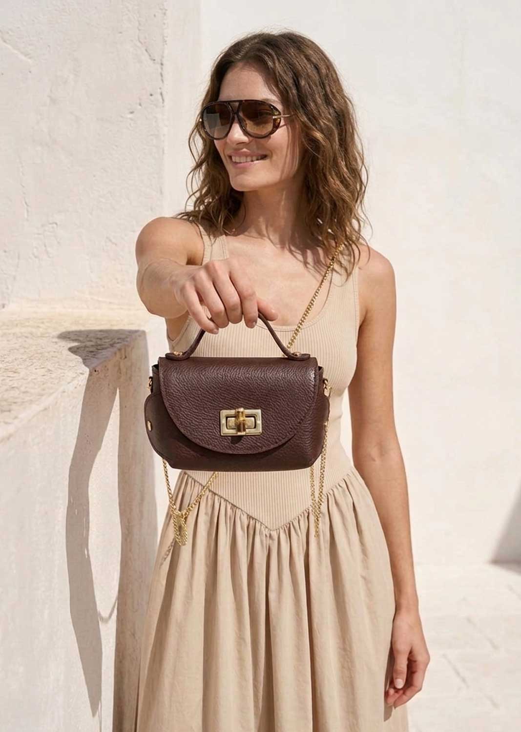 Suki Bamboo Mini Leather Bag