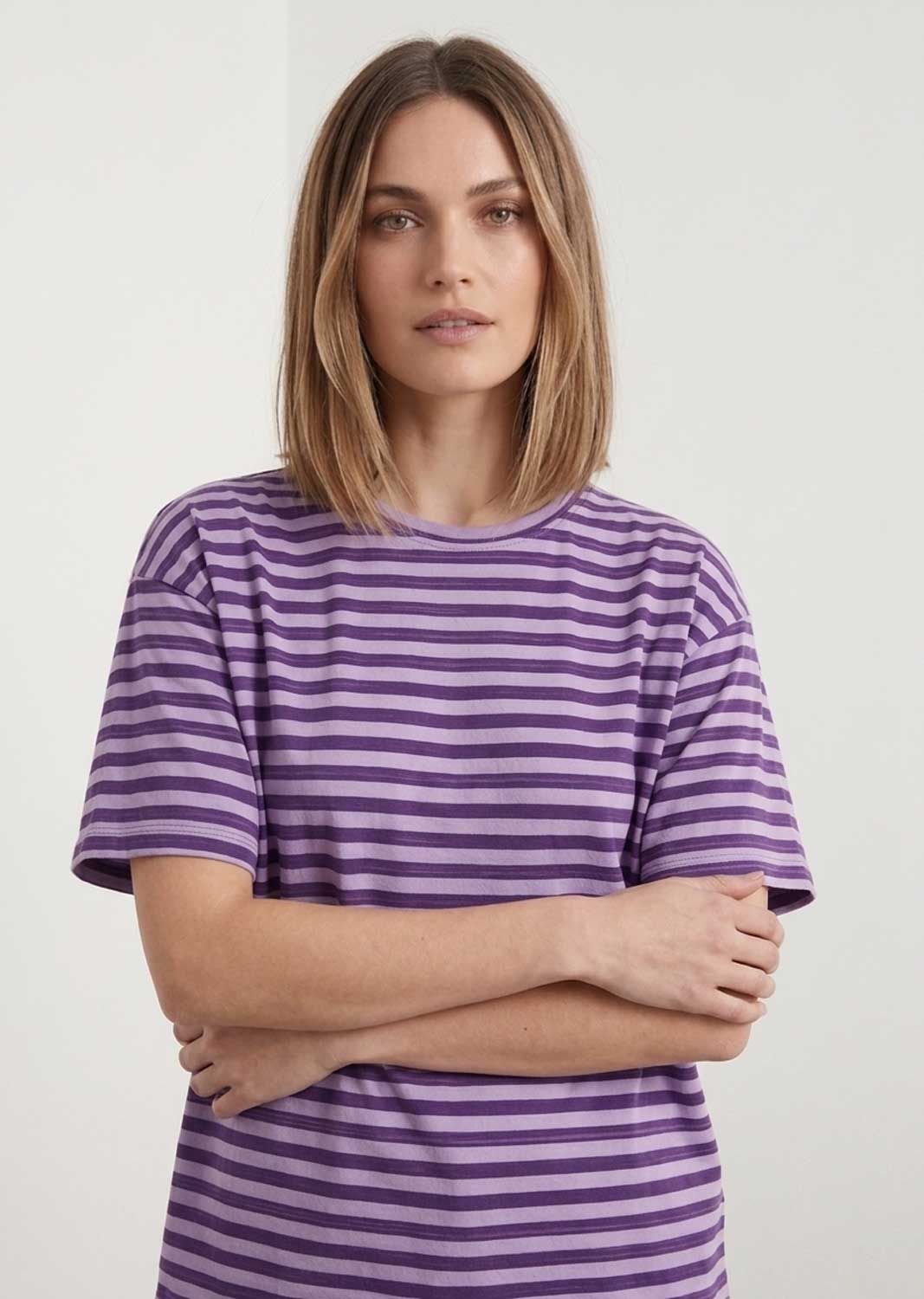 Susie Purple Lilac Stripe Tshirt