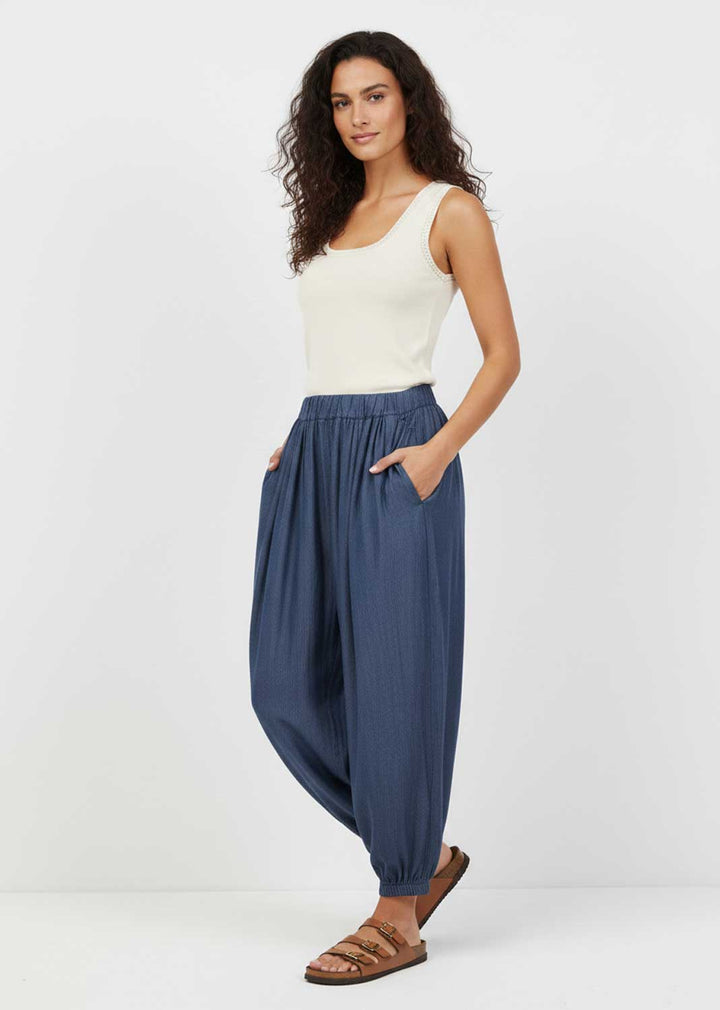 Vanessa Chambray Harem Pants Dark Wash