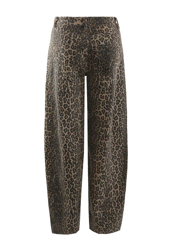 Whimsy Barrel Leg Leopard Jeans