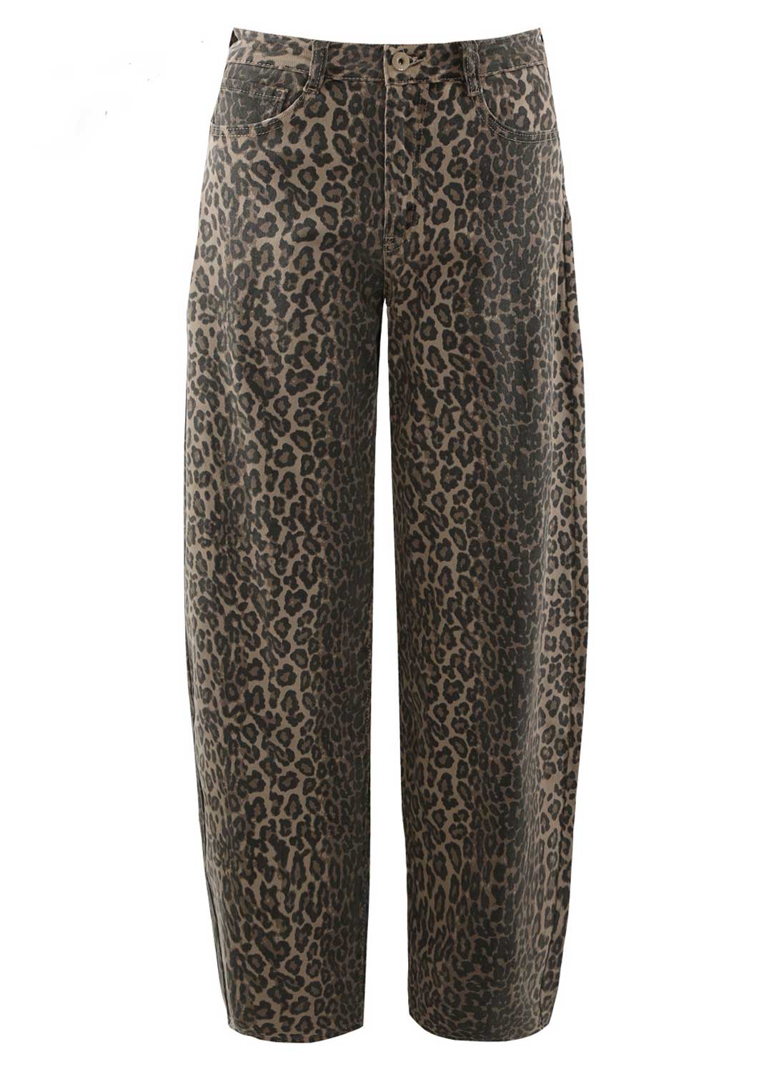 Whimsy Barrel Leg Leopard Jeans