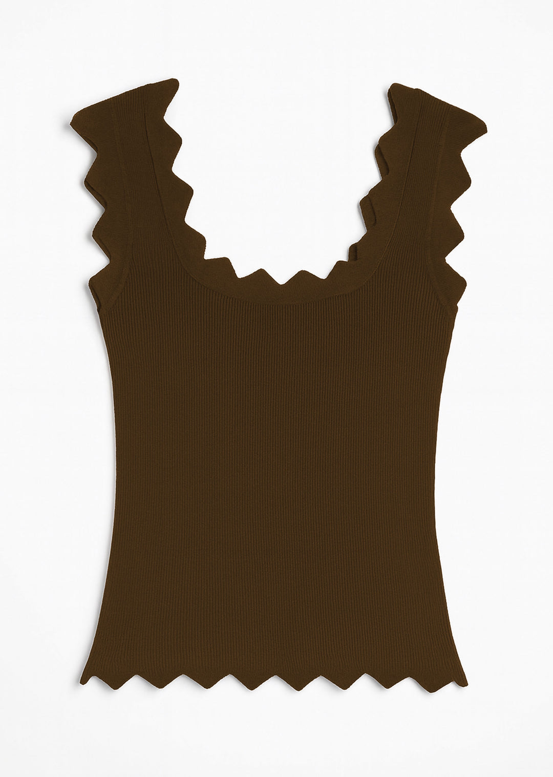  Zig Zag Trim Vest Brown