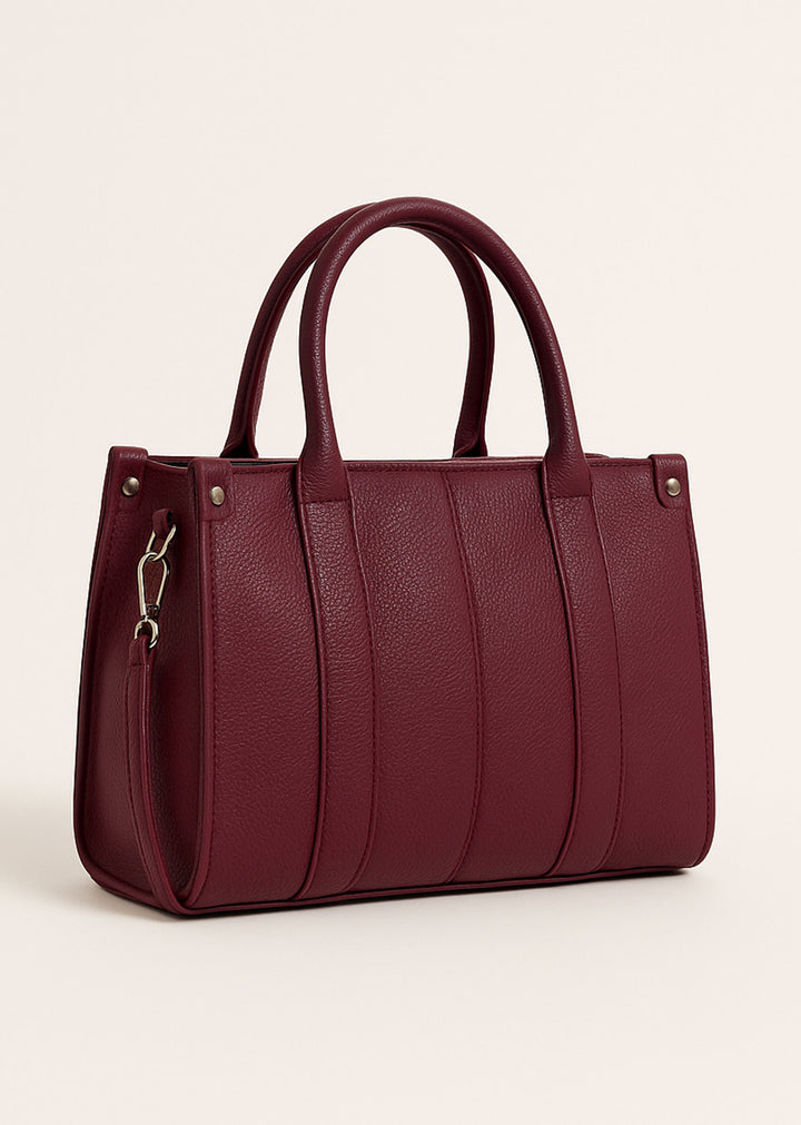 Burgundy Leather Tote Bag  