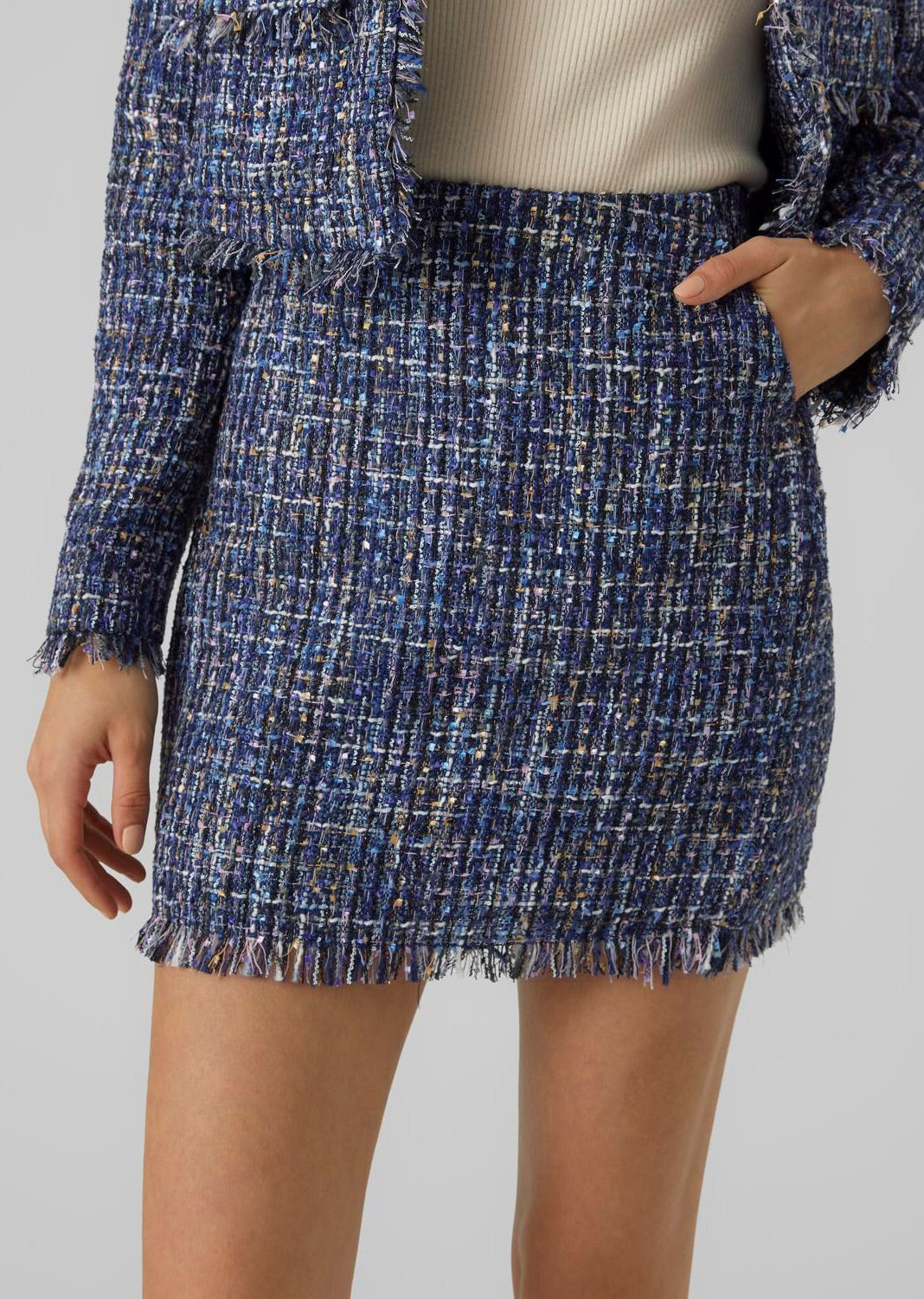 Chantelle Blue Tweed SKirt