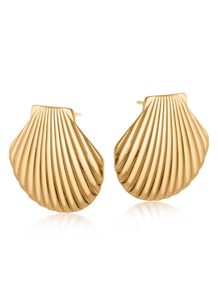 Chloe Shell Earrings in Gold