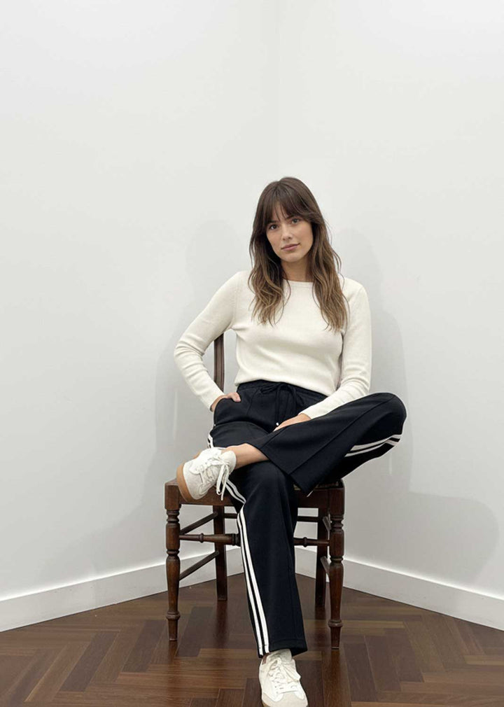 Cory Side Stripe Track Pants Black