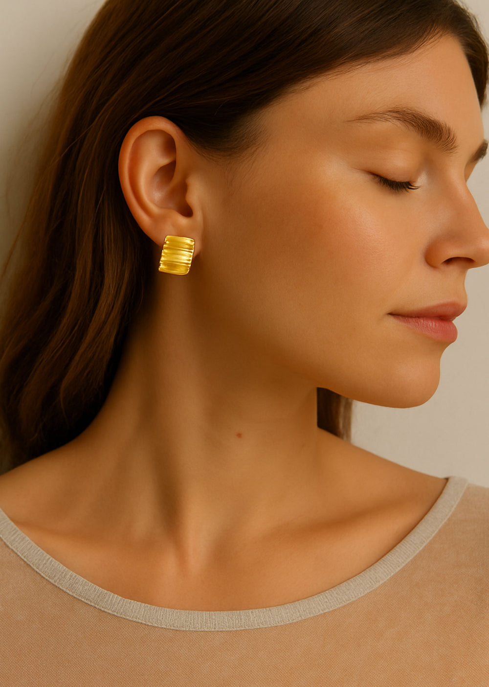 Ekaterina Ripple Effect Earrings in Gold