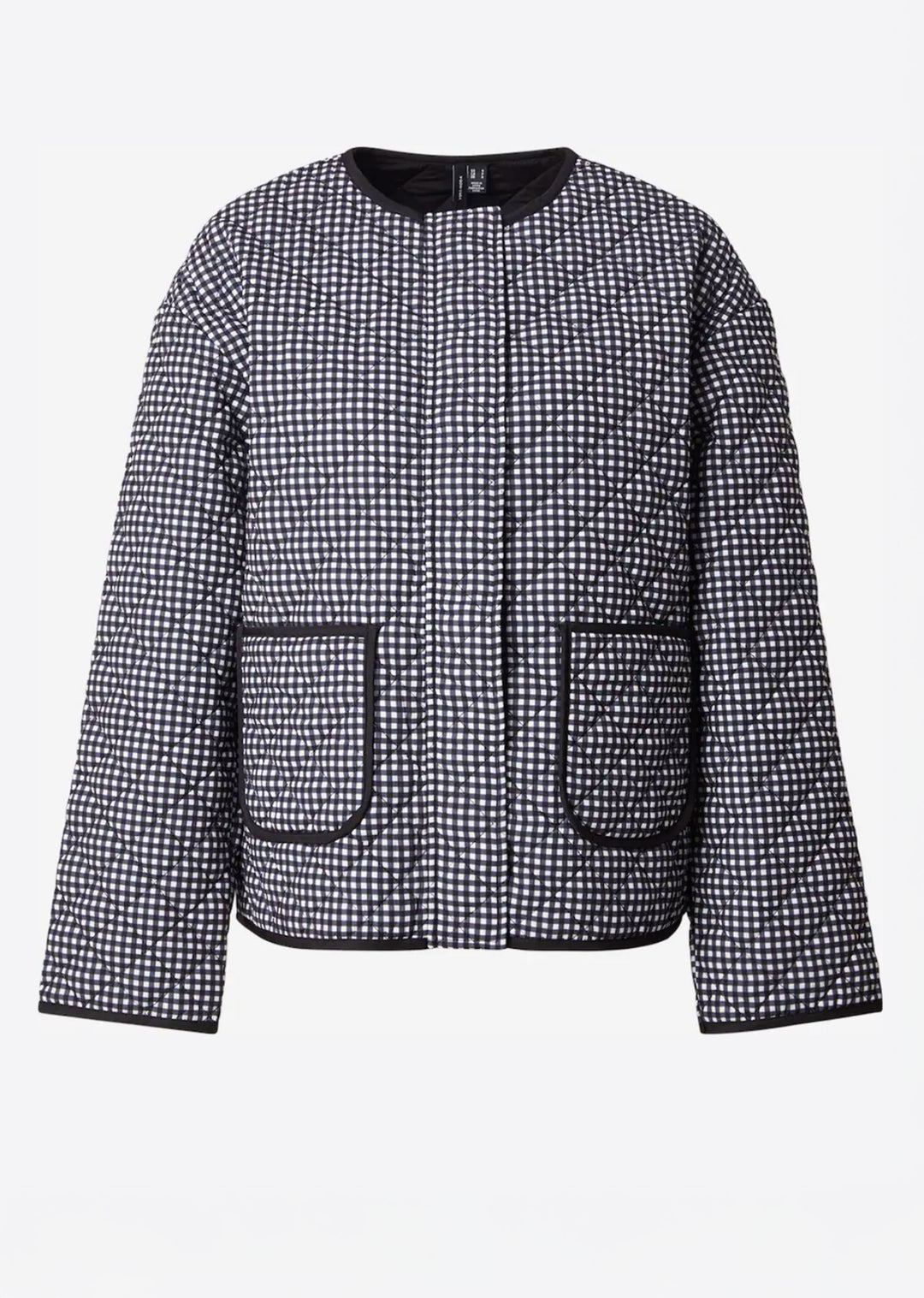Black Gingham Quilted Jacket