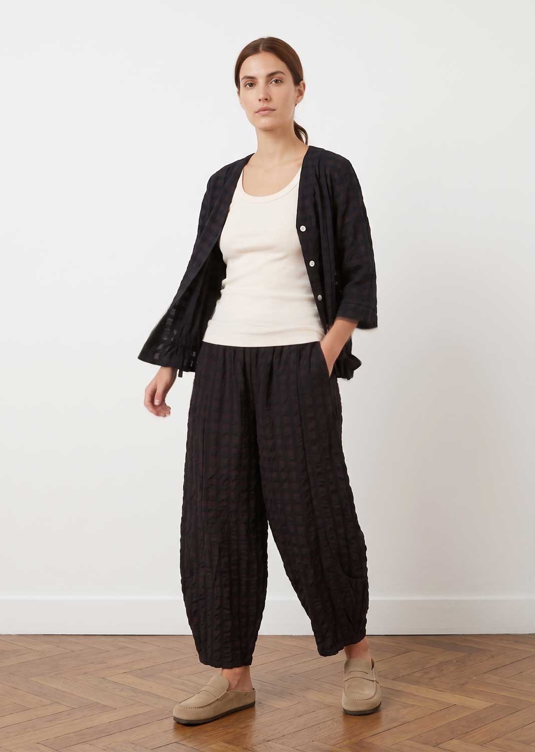 Hattie Black Checked Shirt Jacket