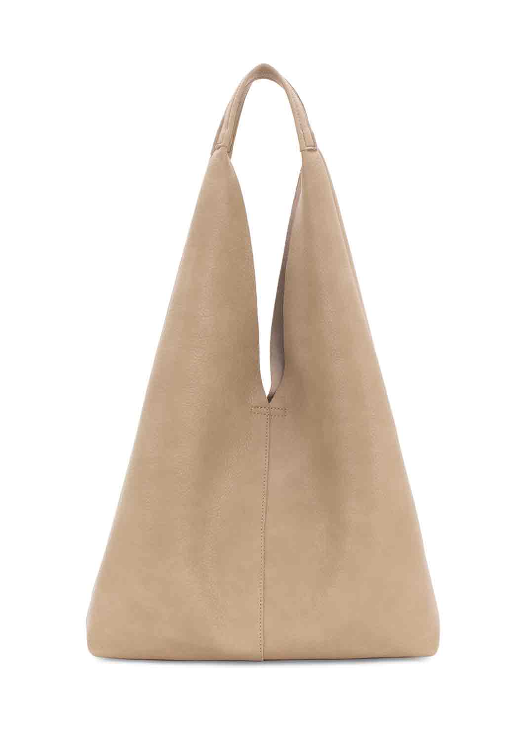 beige Slouchy Taupe Tote Bag