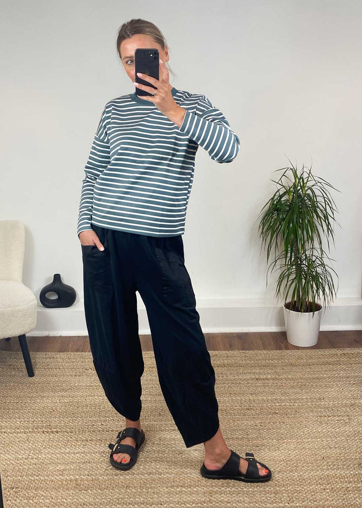Buxton Jersey Barrel Pocket Pants Black