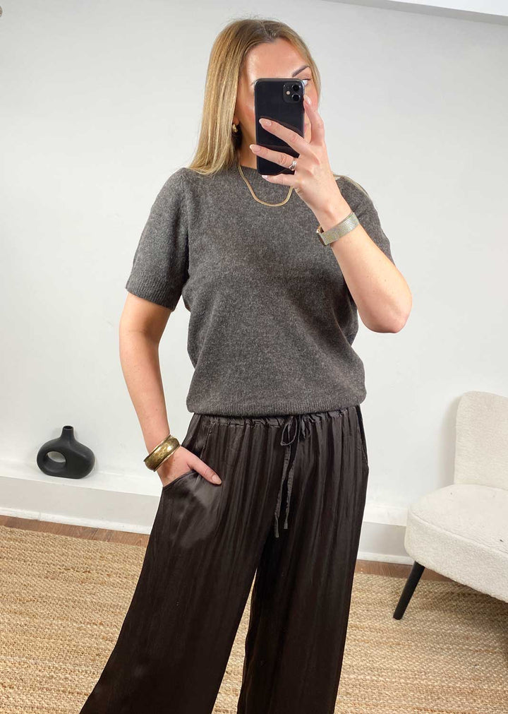 Libby Soft Knit Top Brown