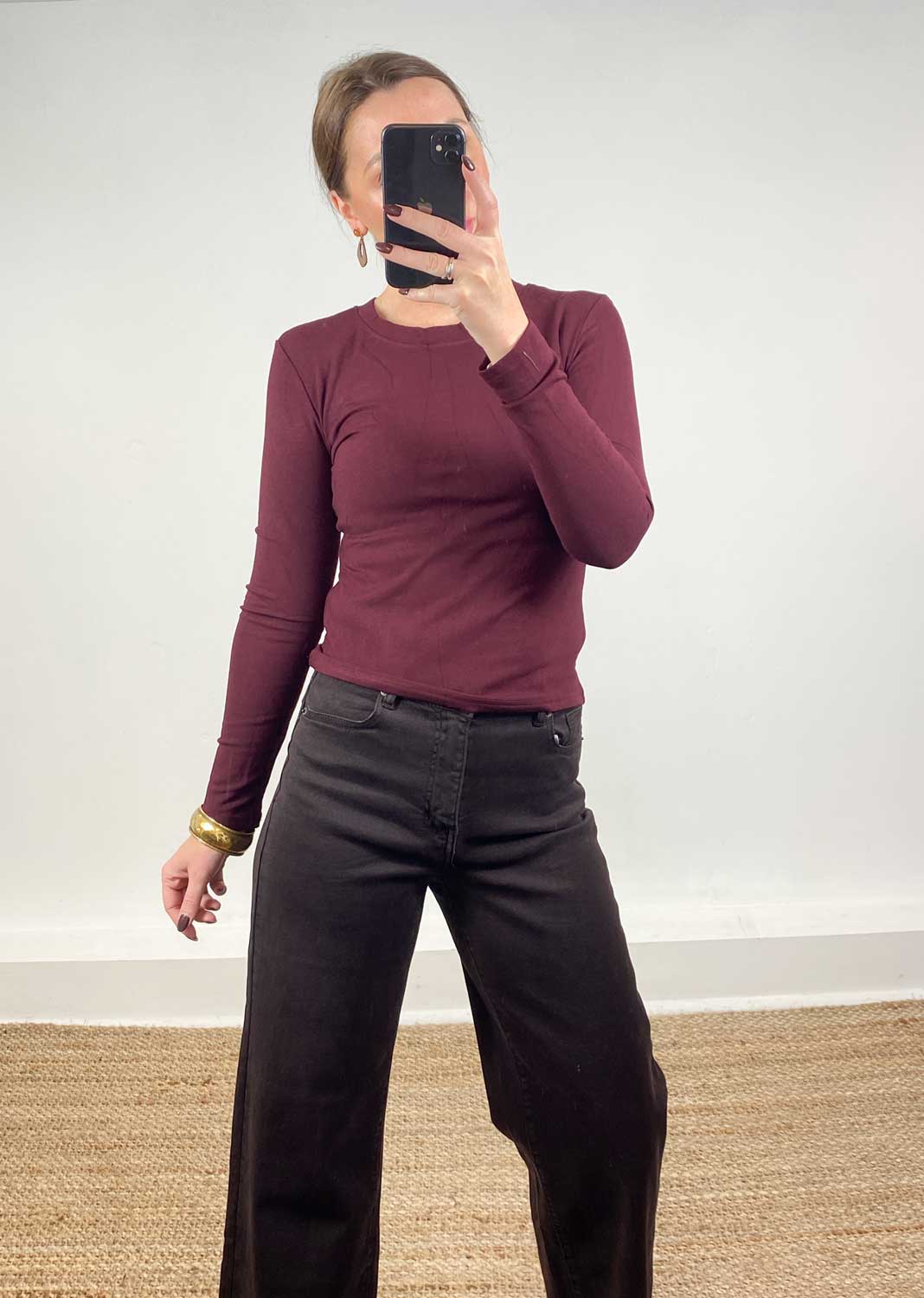 Lora Burgundy Base Layer Top