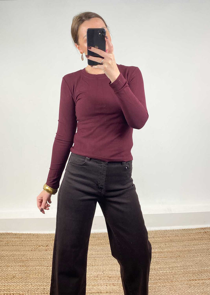 Lora Burgundy Base Layer Top