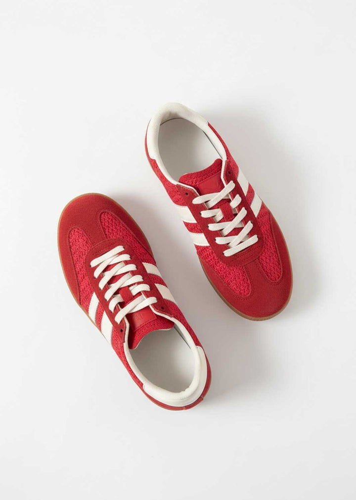 Woven Contrast Trainers Red