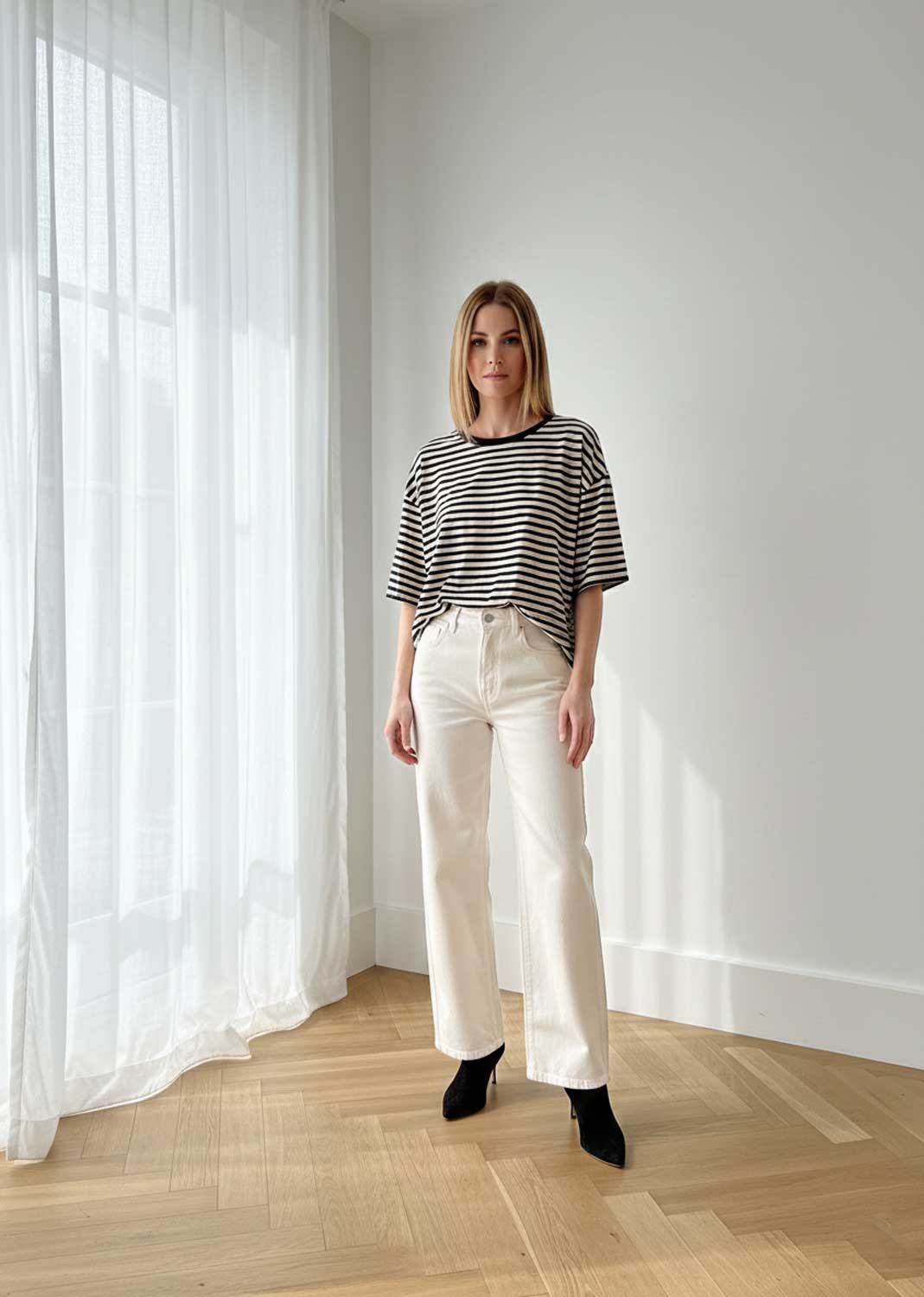 Spencer Stripe Relaxed T-shirt Black