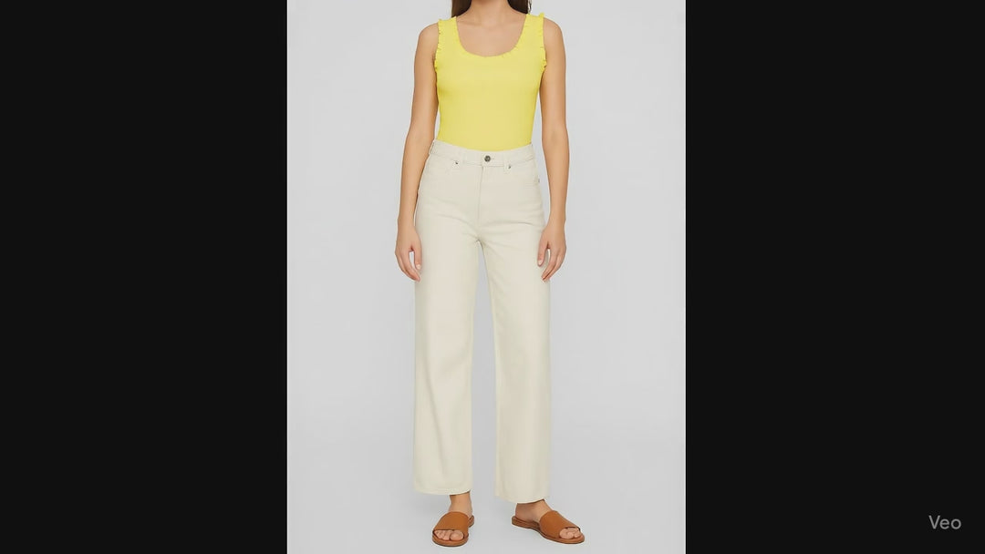 Madison Wide Leg Jeans in Cream