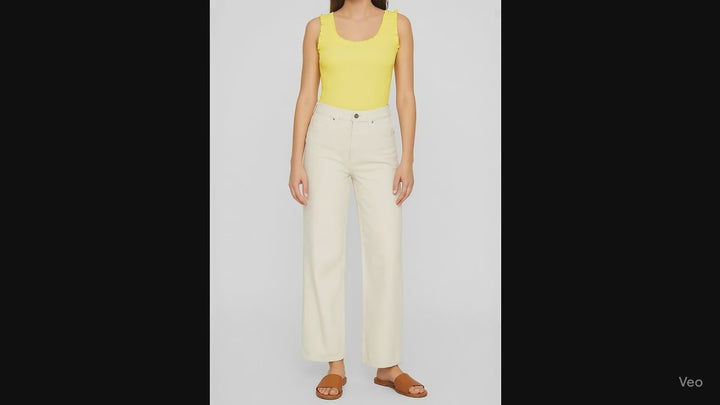 Madison Wide Leg Jeans in Cream