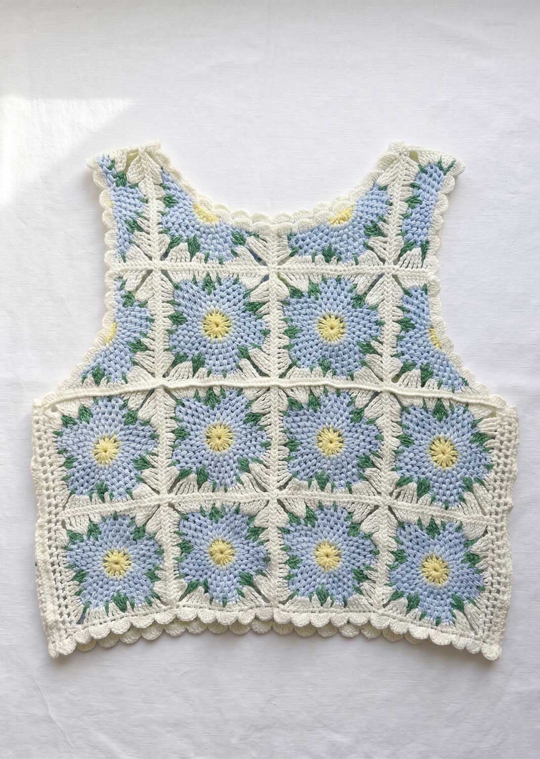 Reverie Blue Flower Crochet Top