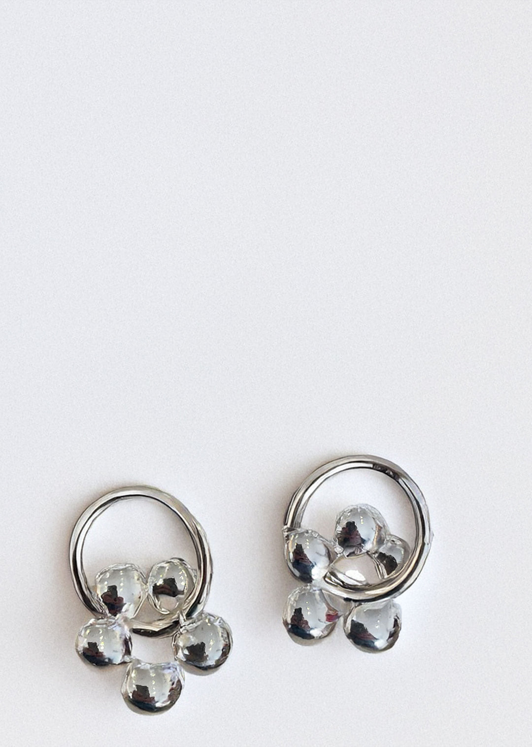 Silver Daisy Hoop Earrings