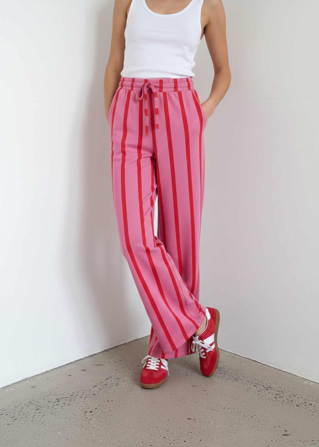 Saskia Pink and Red Stripe Jogger Pants